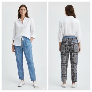 ZARA Black and Blue Bandana Print Pants Small